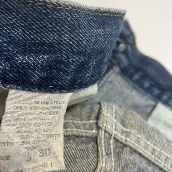 Vintage Lee Denim Blue Jeans medium wash distressed mens Size 36 x 30 - Picture 4 of 14